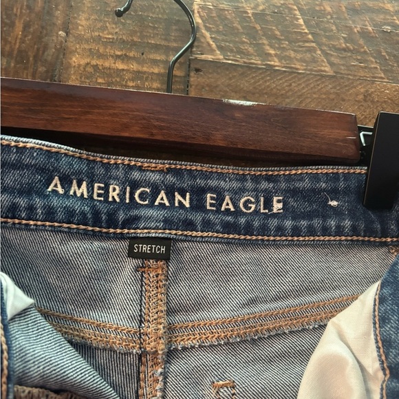 American Eagle Outfitters Blue Jean Shorts Distressed Frayed Hem - Picture 8 of 10